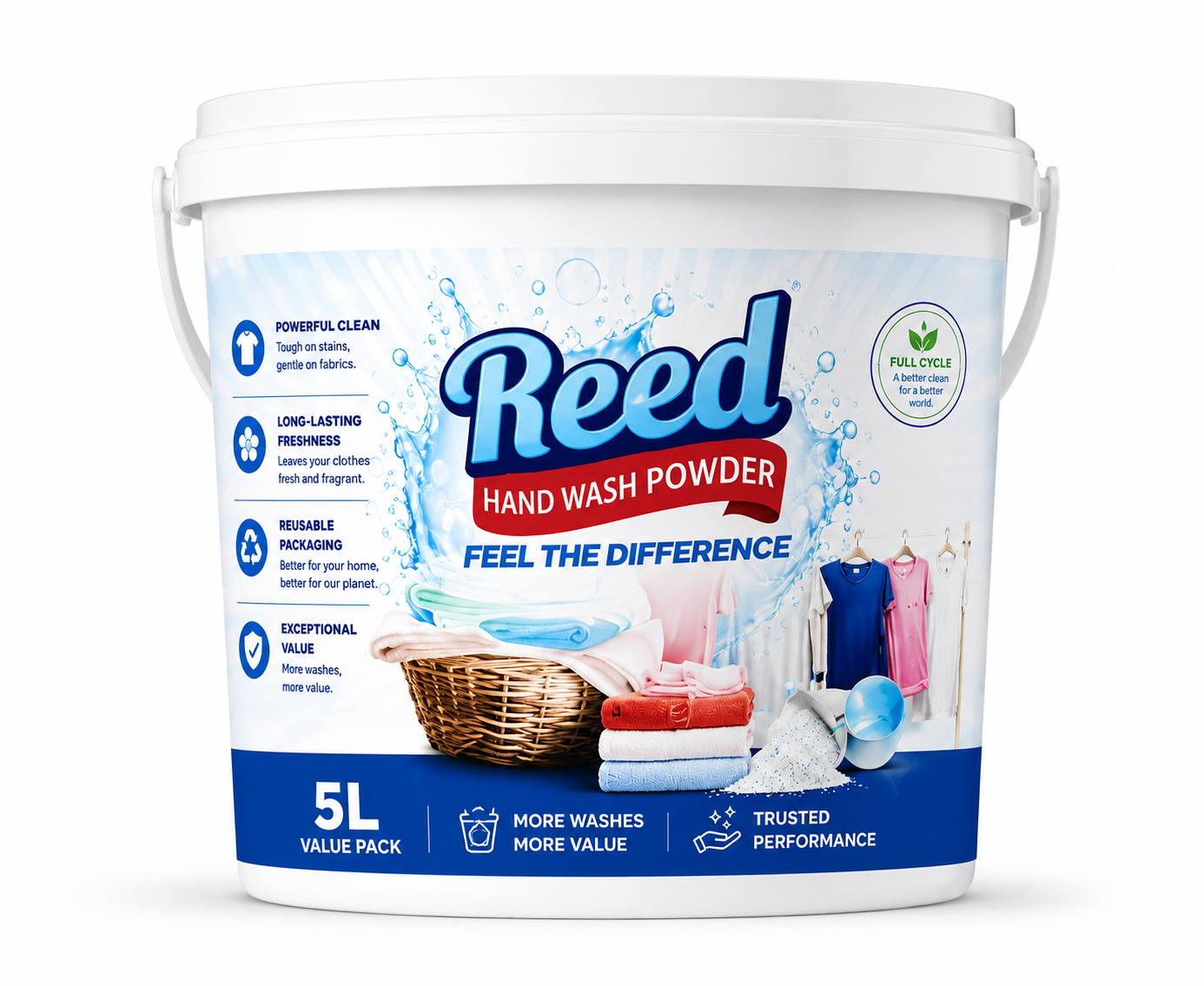 Reed Hand Wash Powder 5L Bucket