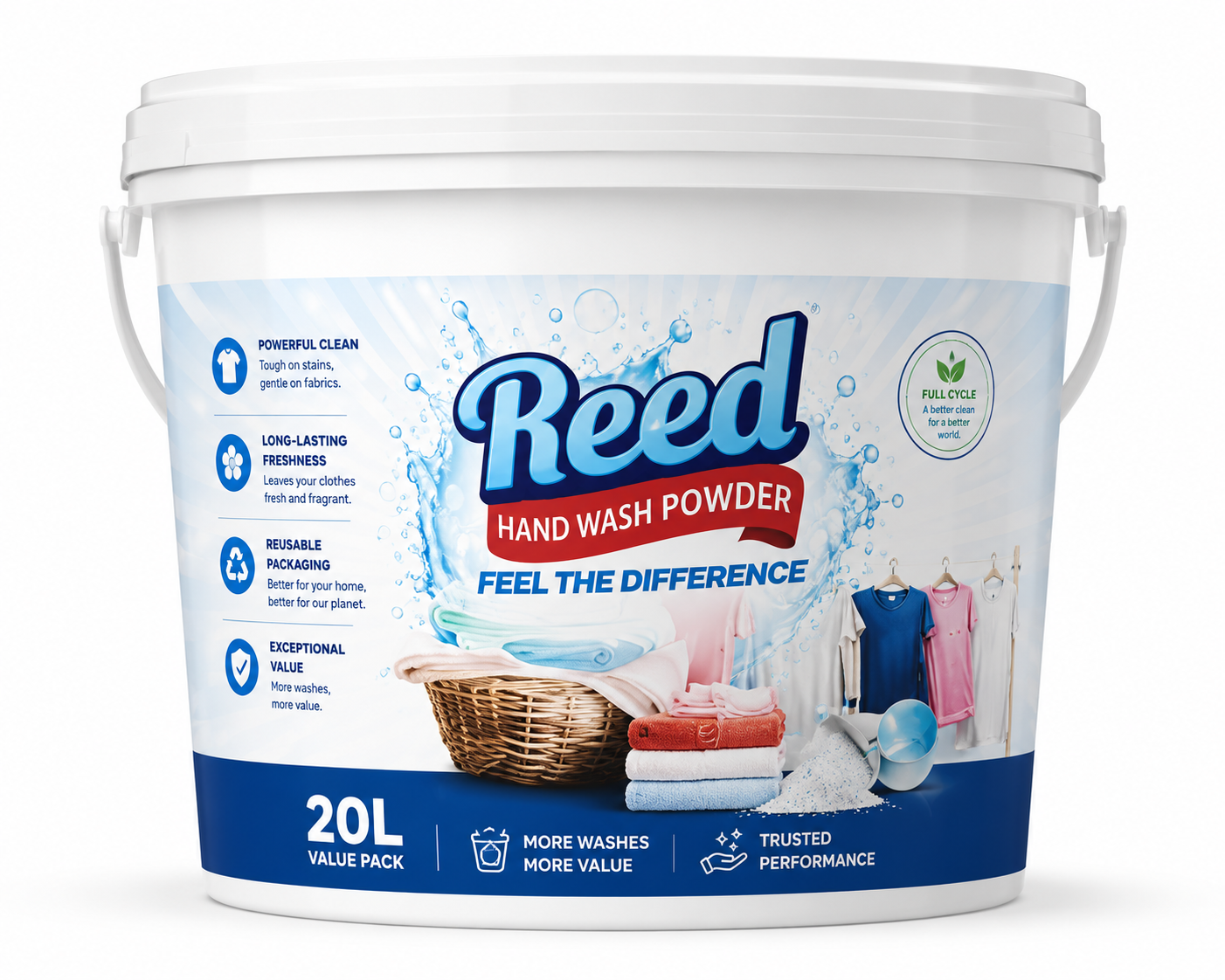 Reed Hand Wash Powder 20L Bucket